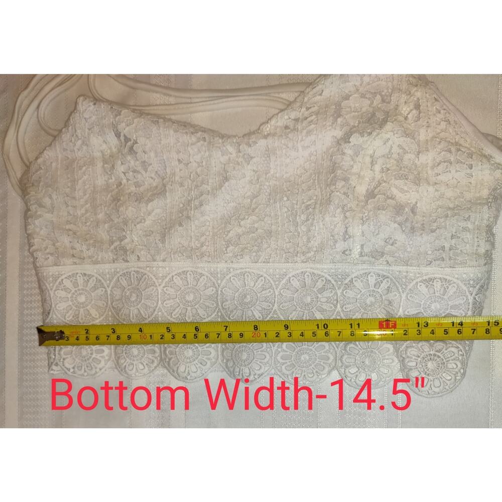 Charlotte Russe Y2K White Crop Top Lace Halter Strappy Boho Festival Hippie - Picture 16 of 16